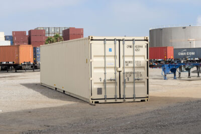 40-foot shipping container, standard-front 3/4, angle