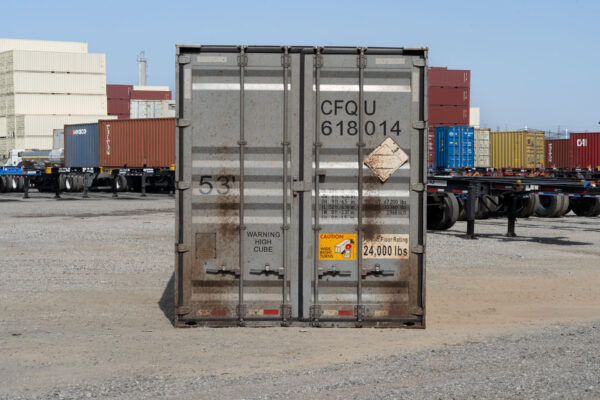 53-foot shipping container, high cube-front