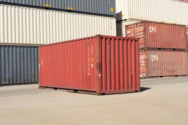 20-foot shipping container, standard - front 3/4, angle