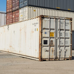 40-foot shipping container, high cube - front 3/4, angle