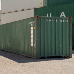 40-foot shipping container, standard - front 3/4, angle